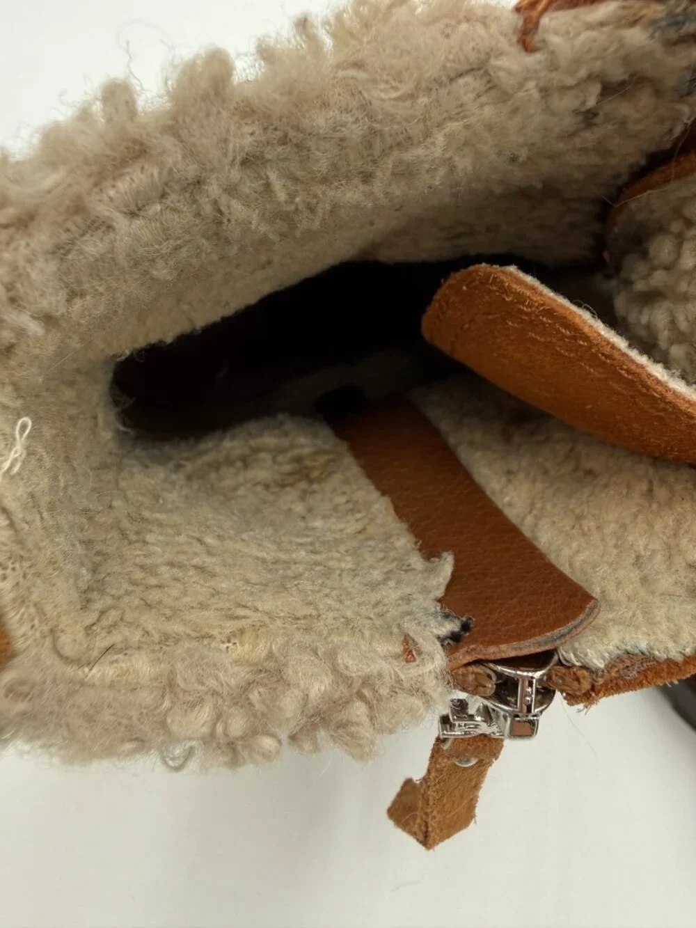 Sam Edelman Suede Lace Up Shearling Lined Hiking Boots Brown Womens 9 Circus